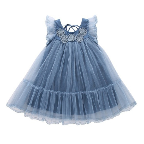 Stílusos gyerekruha rózsaszín és kék tüllrel