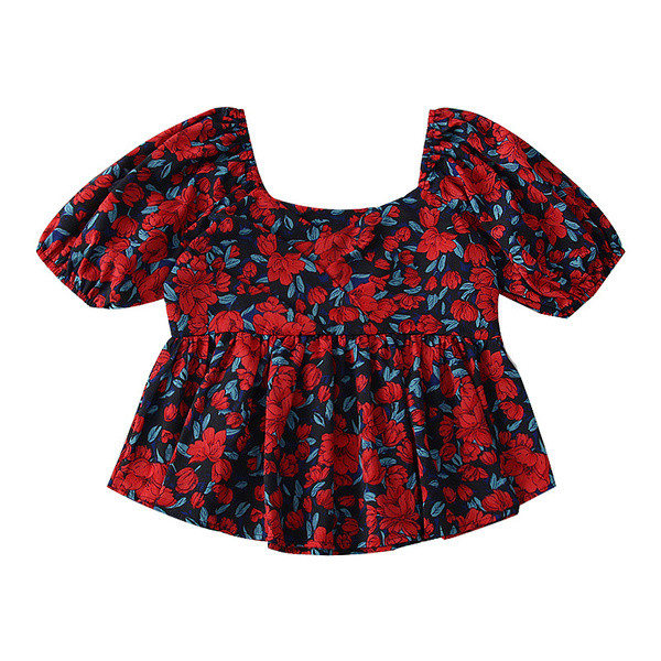 Színes női blúz virágos motívumokkal