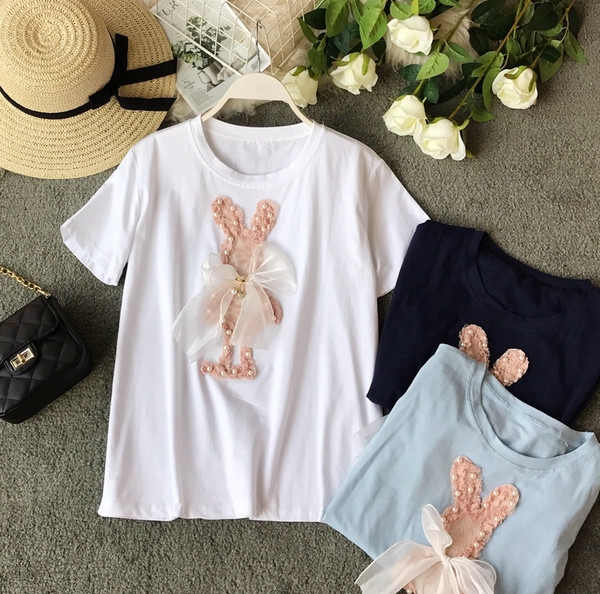 Modern női póló rövid ujjú, szalagdíszítéssel