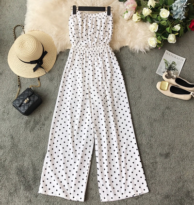 Nappali női hosszú, pöttyös kombiné