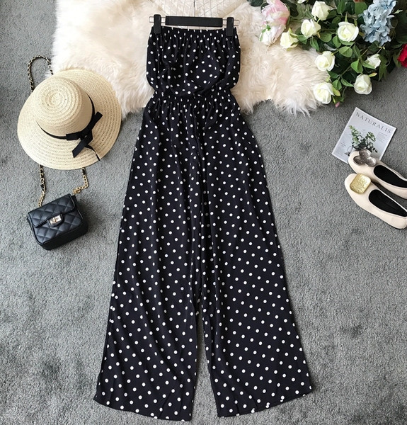 Nappali női hosszú, pöttyös kombiné