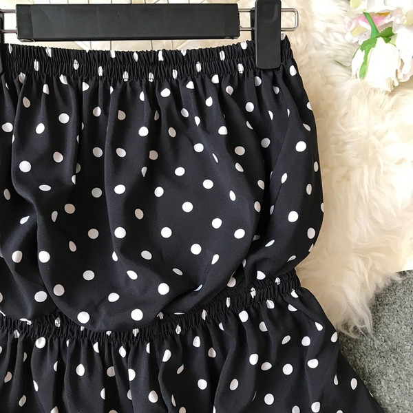 Nappali női hosszú, pöttyös kombiné