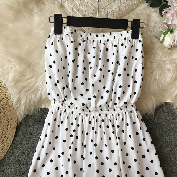 Nappali női hosszú, pöttyös kombiné