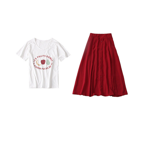 Modern női szett kétrészes blúzból és szoknyából