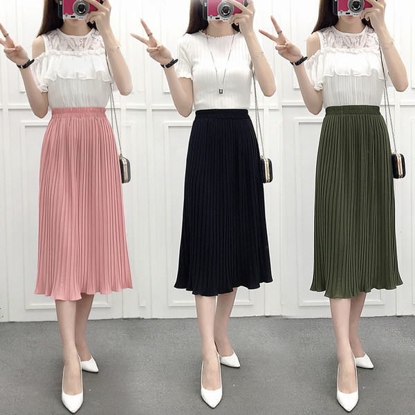 Modern női rakott szoknya többféle színben