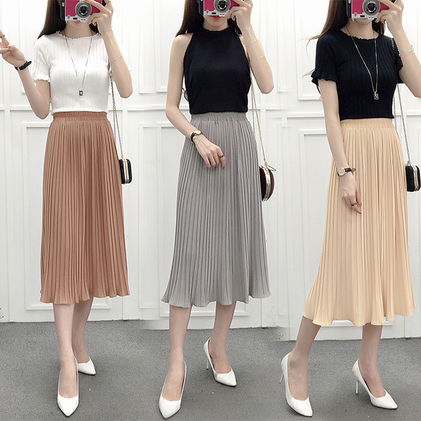 Modern női rakott szoknya többféle színben