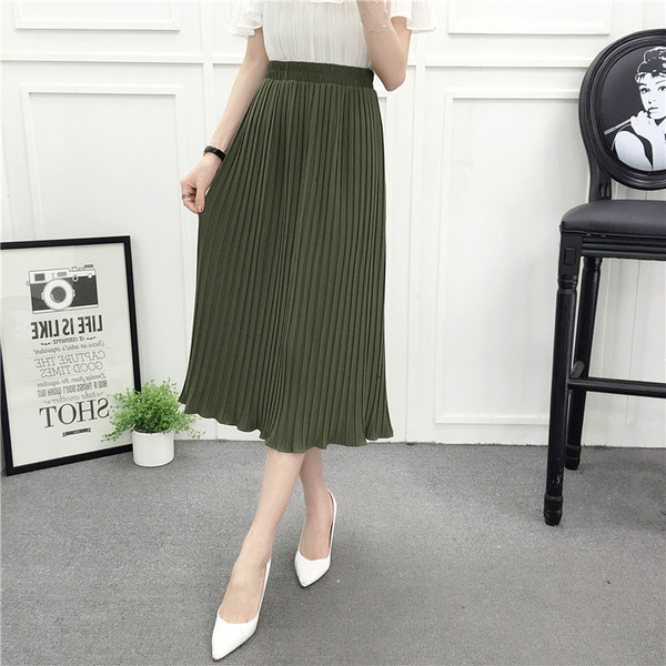 Modern női rakott szoknya többféle színben