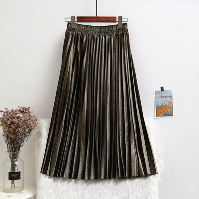 Stílusos női redős szoknya gumírozott derékkal, több színben