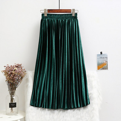 Stílusos női redős szoknya gumírozott derékkal, több színben