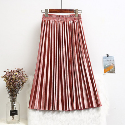 Stílusos női redős szoknya gumírozott derékkal, több színben