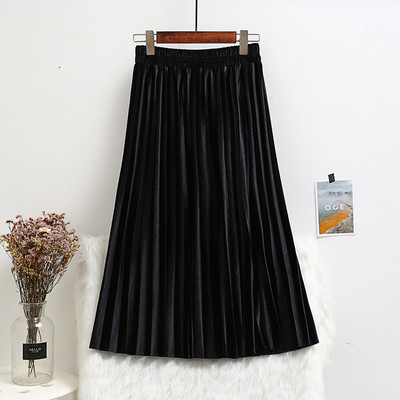 Stílusos női redős szoknya gumírozott derékkal, több színben