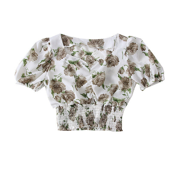 Női blúz három színben virágos motívumokkal