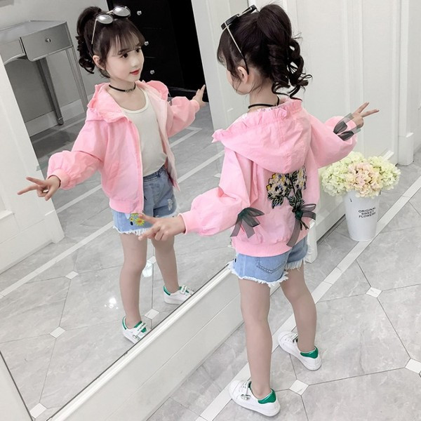 Modern gyerekkabát két színben - lányoknak