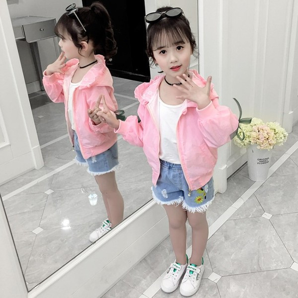 Modern gyerekkabát két színben - lányoknak