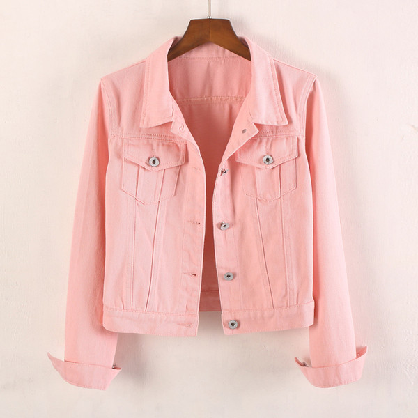 Női alkalmi kabát rózsaszín zsebekkel