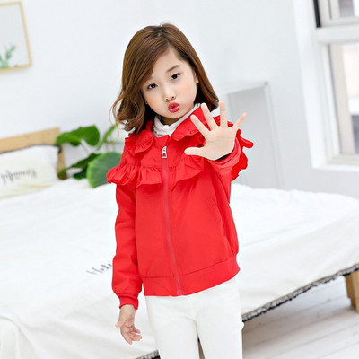 Gyermek tavaszi kabát lányoknak három színben rátéttel