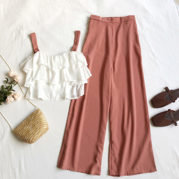 Stílusos női szett hosszú nadrággal több színben