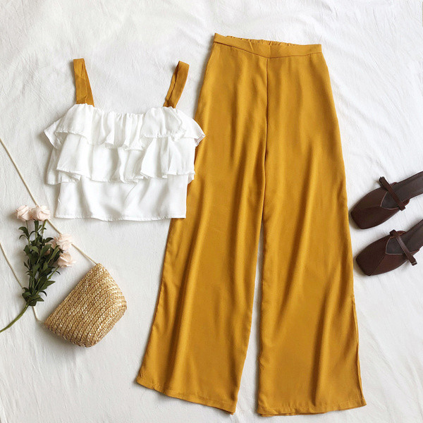 Stílusos női szett hosszú nadrággal több színben