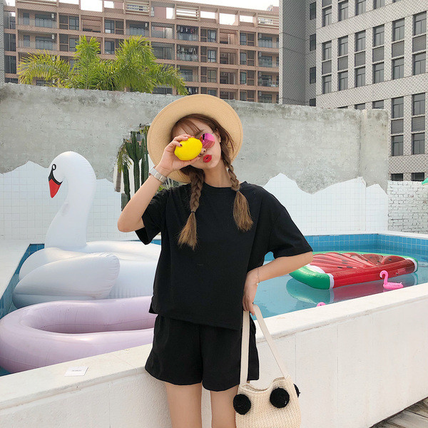 Női alkalmi szett három színben O-nyakkal