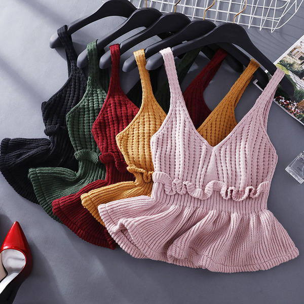 Maieu de damă tricotat cu decolteu în V în mai multe culori