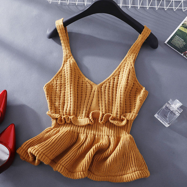 Maieu de damă tricotat cu decolteu în V în mai multe culori