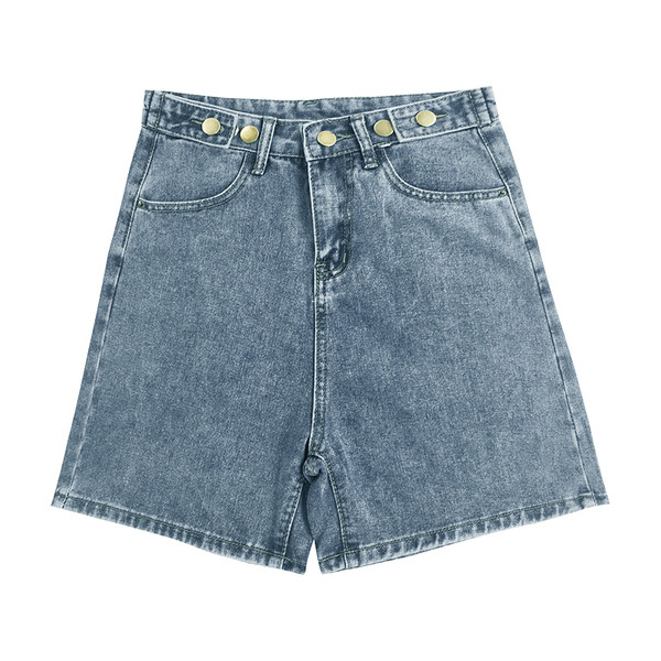 Lezser farmer rövidnadrág magas derékkal – széles modellel