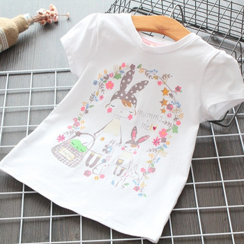Модерна детска тениска с апликация за момичета