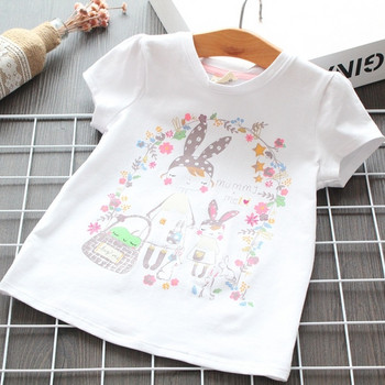 Μοντέρνο παιδικό μπλουζάκι με εφαρμογή για κορίτσια
