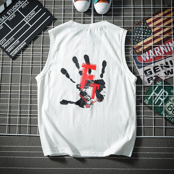 Férfi felső, fehér és szürke színben, rátéttel