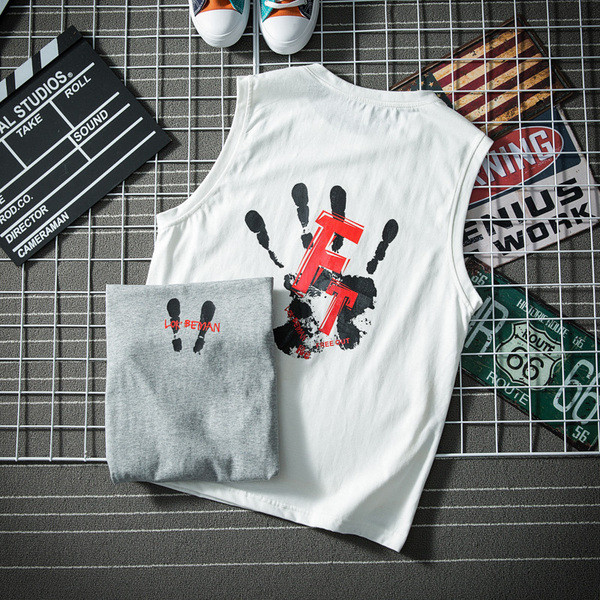 Férfi felső, fehér és szürke színben, rátéttel