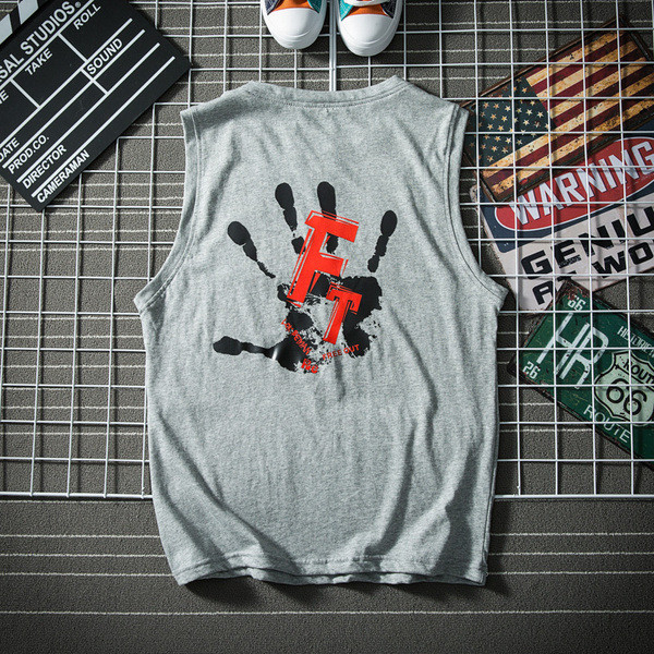 Férfi felső, fehér és szürke színben, rátéttel