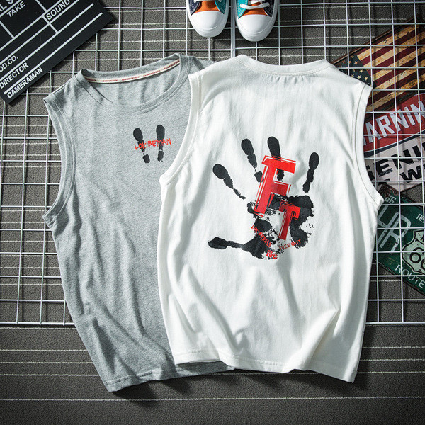 Férfi felső, fehér és szürke színben, rátéttel