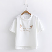 Modern női póló fehér és rózsaszín rátéttel