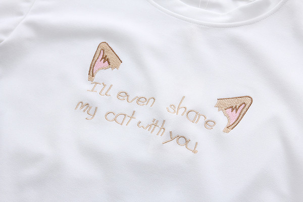 Modern női póló fehér és rózsaszín rátéttel