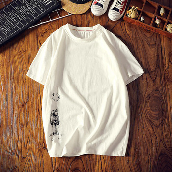 Ανδρικά μπλουζάκια σε μαύρο και άσπρο με εφαρμογή και λαιμόκοψη