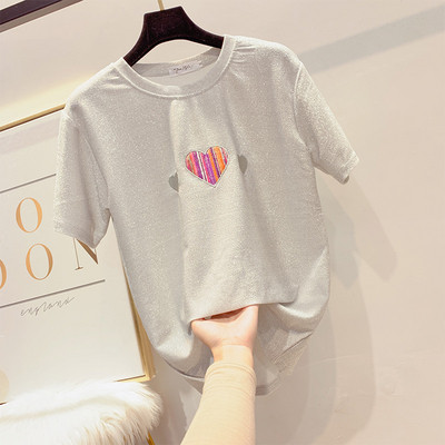 Stílusos női póló rátéttel, négy színben