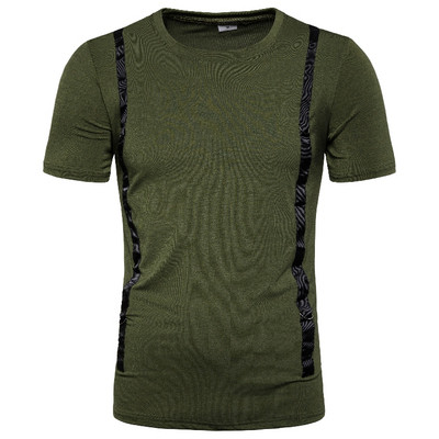 Alkalmi férfi póló zöld, fekete és fehér színben