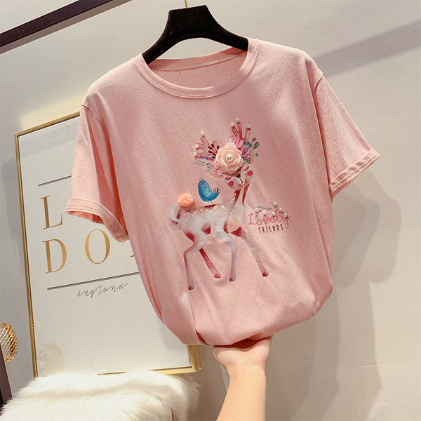 Tricou de dama modern cu element 3D in mai multe culori