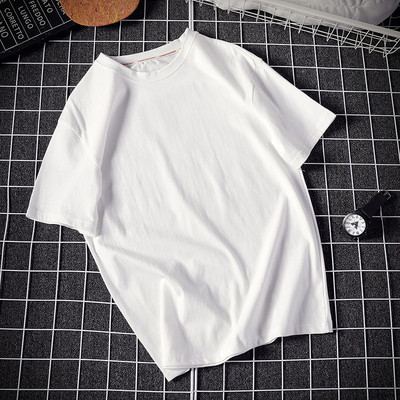 Férfi modern póló két színben rátéttel és O-nyakkal