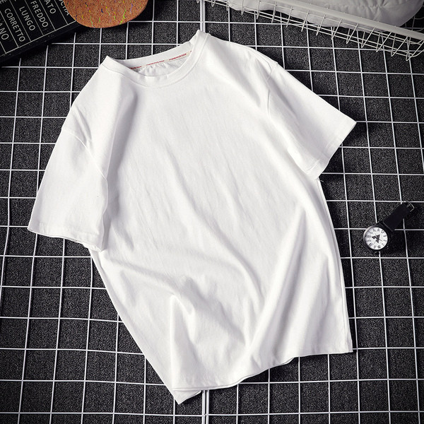 Férfi modern póló két színben rátéttel és O-nyakkal