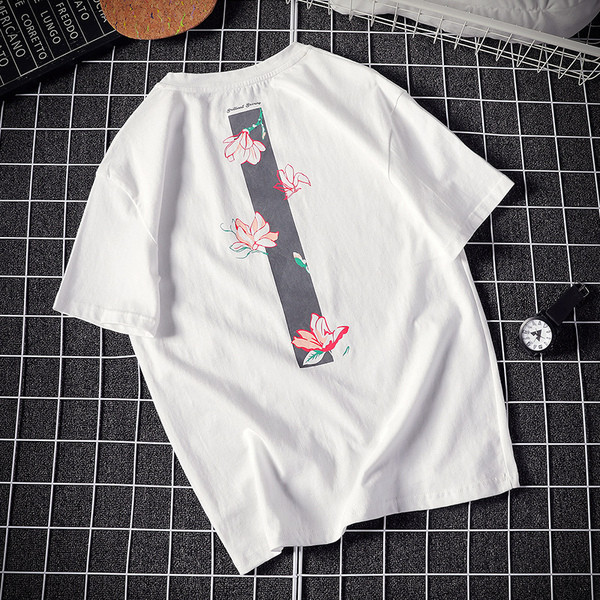 Férfi modern póló két színben rátéttel és O-nyakkal