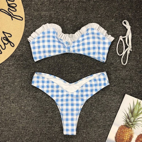 Aktuális fürdőruha levehető pántokkal, kék színben