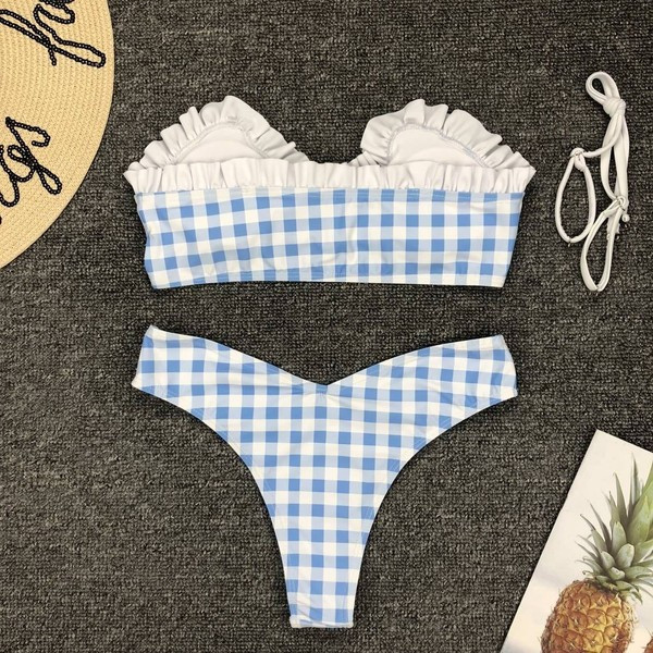 Aktuális fürdőruha levehető pántokkal, kék színben