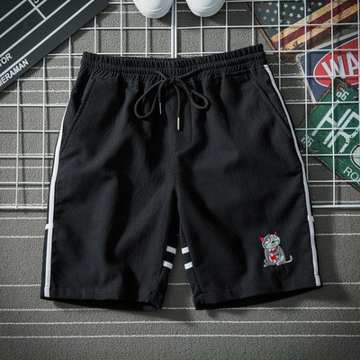 Hétköznapi férfi rövidnadrág három színben, hímzéssel