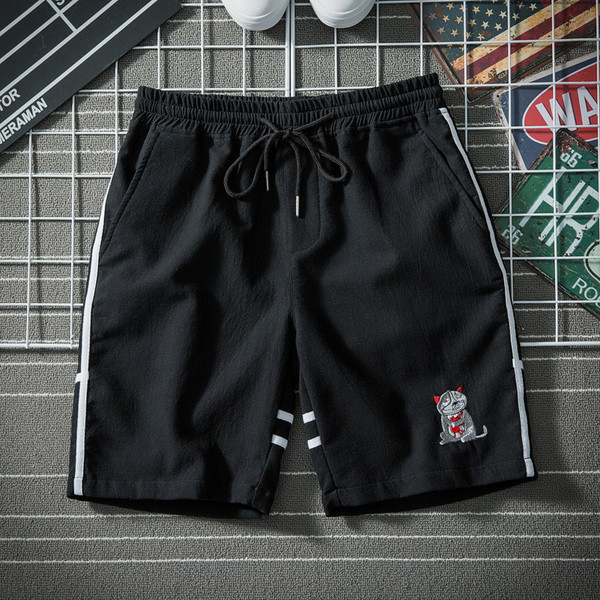 Hétköznapi férfi rövidnadrág három színben, hímzéssel