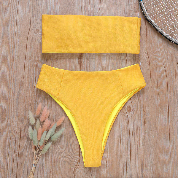 Costum de baie elegant din două piese cu pantaloni cu talie înaltă în mai multe culori