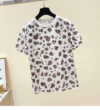 Tricou casual dama cu model leopard si decolteu O