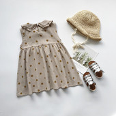 Rochie decupata pentru copii de culoare maro pentru fete