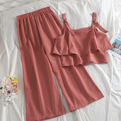 Modern női szett nadrággal és felsővel, többféle színben