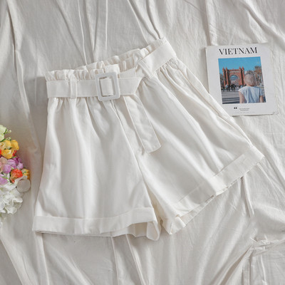 Κομψά γυναικεία σορτς με ζώνη σε διάφορα χρώματα - ευρύ μοτίβο